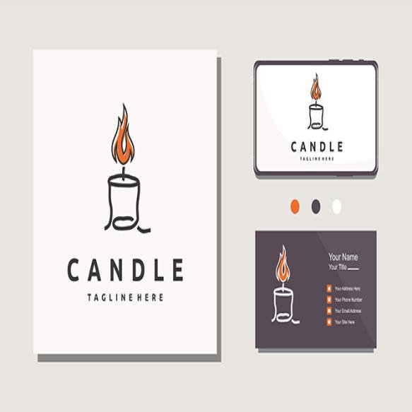 Luxury Elegant Candle Light Simple Linear Logo Design Inspiration