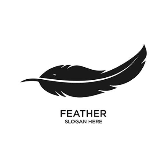 Feather Logo Design Simple Concept Premium Vector
