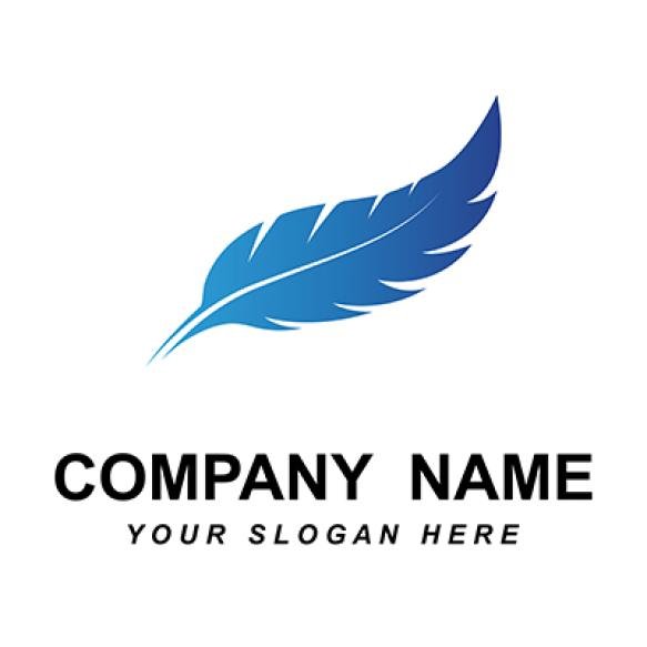 Feather Logo Vector With Slogan Template