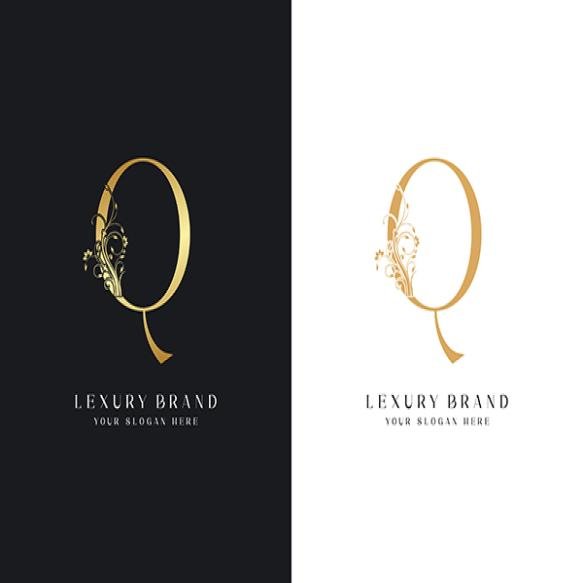 Letter Q Logo Design With Creative Icon Gold Premium