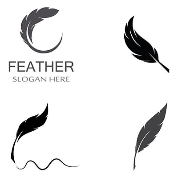 Poultry Breed Feather Logo Pen Made Feathers Using Vector Icon Design Illustration Template