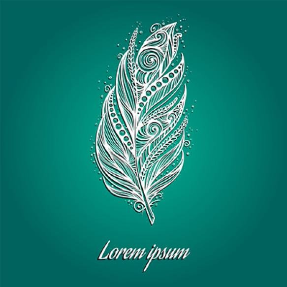 White Feather Vector Illustration