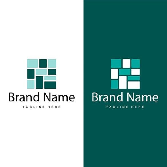Floor Logo Design Home Ceramic Decoration With Minimalist Abstract Shapes Vector Templet