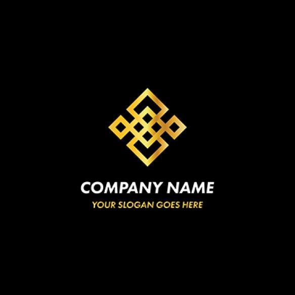 Golden Geometric Business Company Logo Concept