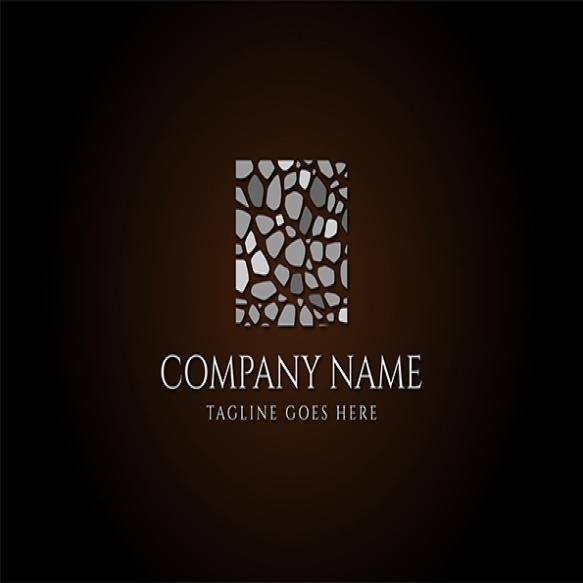 Square Rock Stone Floor Tile Pattern Wall Construction Logo Design Vector
