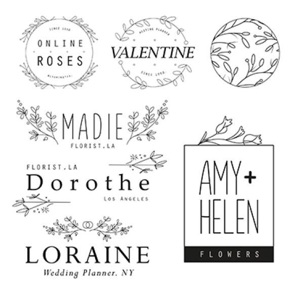 Feminine Flower Logo Templates Florist Wedding Planner