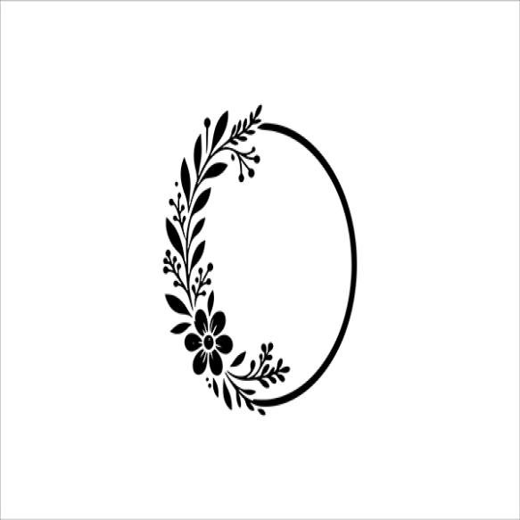 Floral Round Frames Plant Silhouette Wedding Frame Wedding Flower White Background