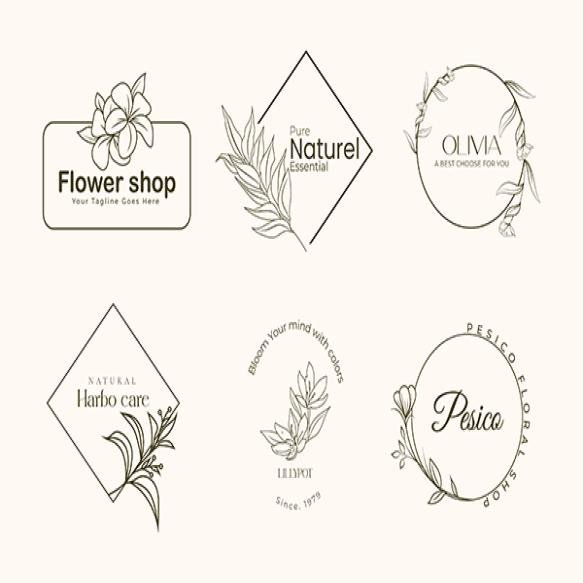 Hand Drawn Botanical Feminine Natural Minimalist Simple Morden Business Boho Logo