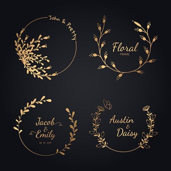 Hand Drawn Wedding Wreath Collection Wedding