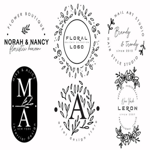 Vintage Logo Collection With Floral Ornaments