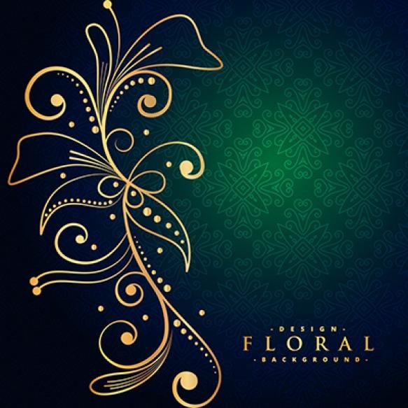 Beautiful Golden Floral Decoration Background
