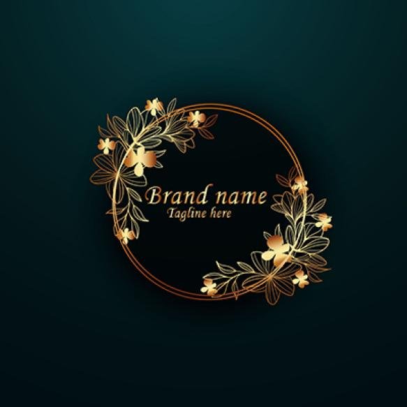 Creative Brand Logo Design With Golden Color