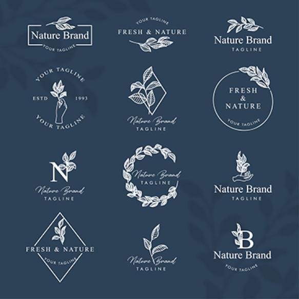 Feminine Floral Line Art Logo Editable Template Set (1)