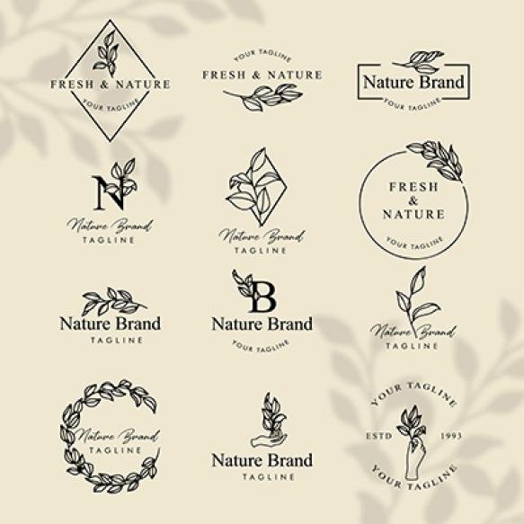 Feminine Floral Line Art Logo Editable Template Set (2)