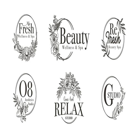 Floral Border Frame Wedding Spa Florist Boutique Logo
