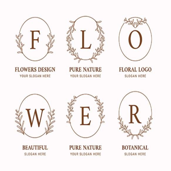 Floral Logo Collection Wedding