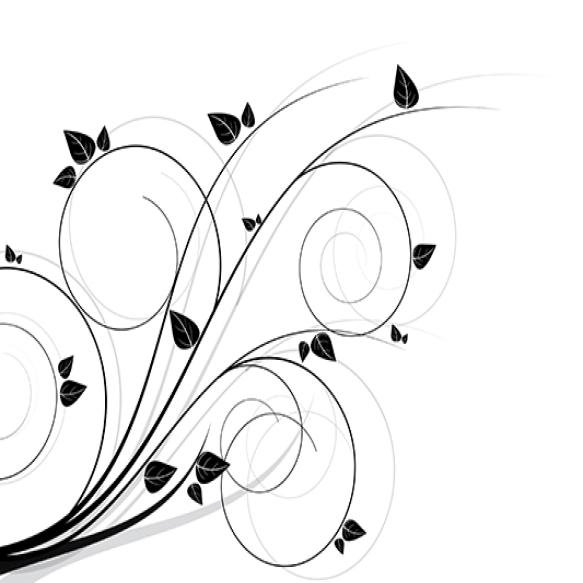 Floral Seasonal Background With Swirls