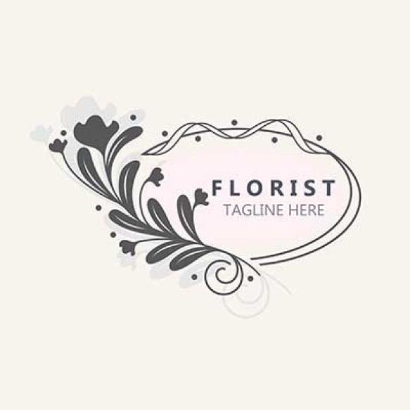 Florist Logo Beautiful Floral Leaf Flower Vector Art Icon Graphic Decoration Business Wedding Templa