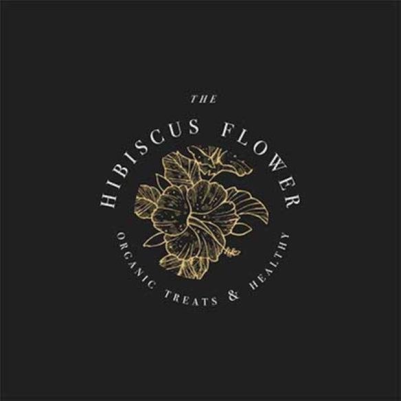 Hand Draw Hibiscus Flowers Logo Illustration Floral Wreath Botanical Floral Emblem With Typography B