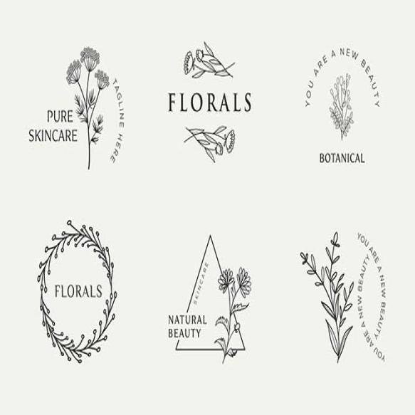 Hand Drawn Floral Botanical Logo Template