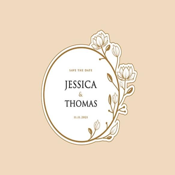 Paper Feminine Botanical Wreath Logo Sticker Bouquet Spa Beauty Salon Boutique Wedding Card