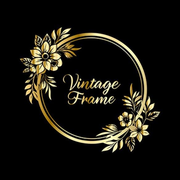 Vintage Gold Floral Frame With Space Text Vector Illustration