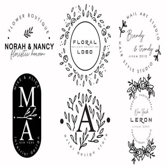 Vintage Logo Collection With Floral Ornaments 1