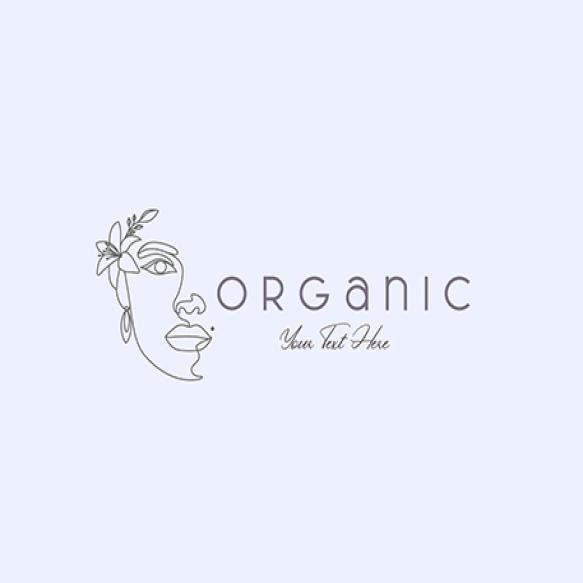 Beauty Woman With Flower Face Line Art Drawing Feminine Organic Line Logo