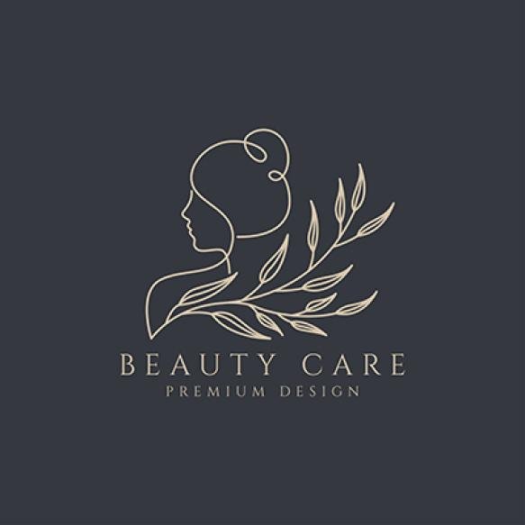 Hand Drawn Logo Line Art Feminine Beauty Floral Botanical Salon Spa Cosmetic Care Design Vector Illu