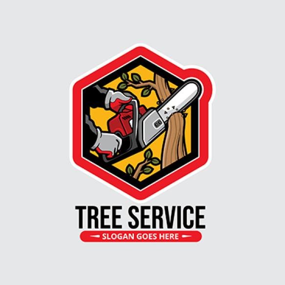 Flat Design Tree Service Logo
