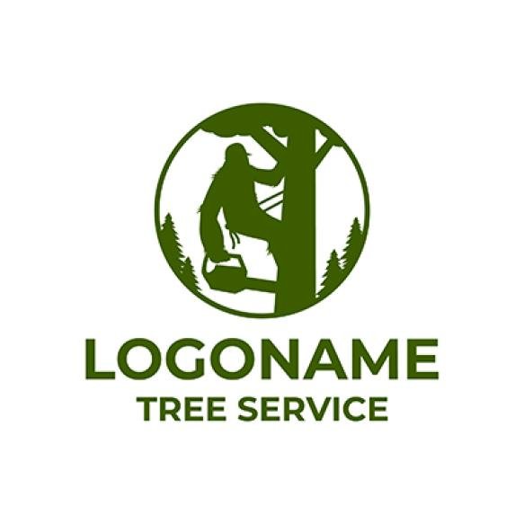 Tree Service Logo Template Bigfoot Cutting Tree Logo
