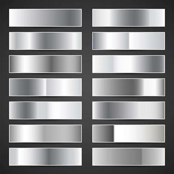 Silver Metal Gradients Vector Collection