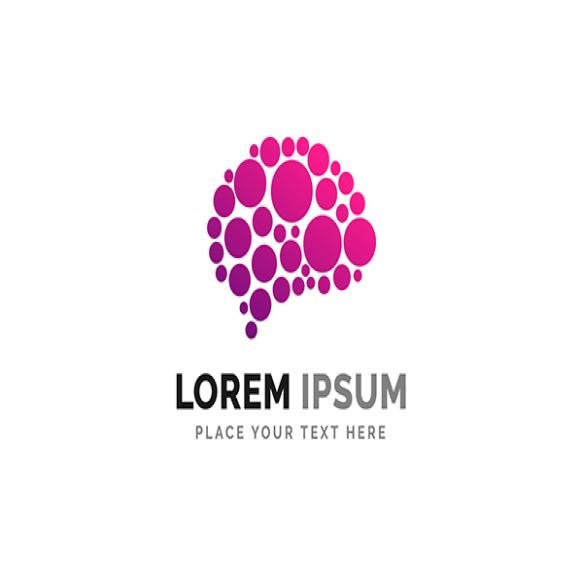 Brain Dots Logo Design Template Brain Icon Design Gradient Style