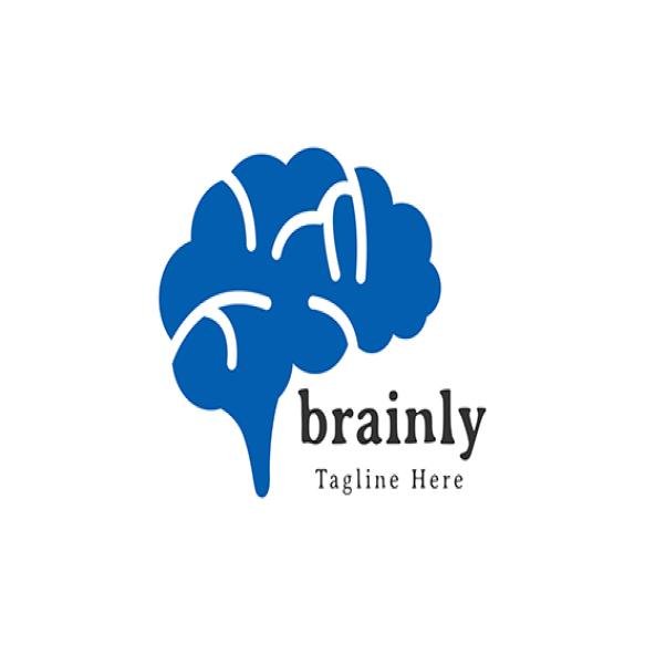 Brain Logo Design Illustration Modern Icon Symbol Sign Vector Template Line Outline