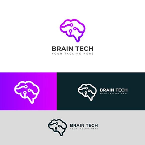 Creative Digital Technology Brain Vector Logo