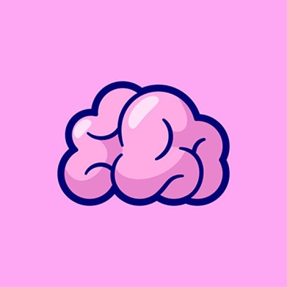 Cute Brain Cartoon Vector Icon Illustration Education Object Icon Isolated Flat Vector
