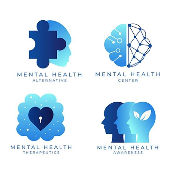 Flat Mental Health Logo Collection