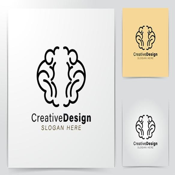 Mono Line Brain Artificial Logo Ideas Inspiration Logo Design Template Vector Illustration Isolated