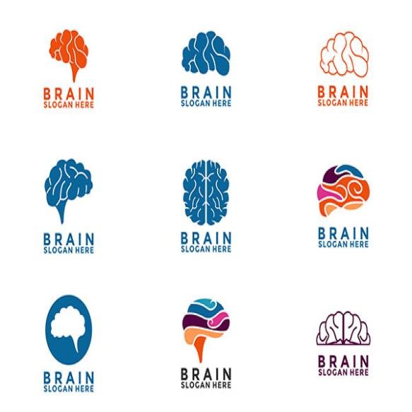 Set Creative Brain Logo Vector Brain Logo Design Collections