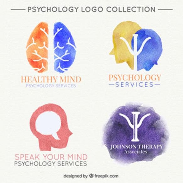 Several Watercolor Logos Psychological Clinic