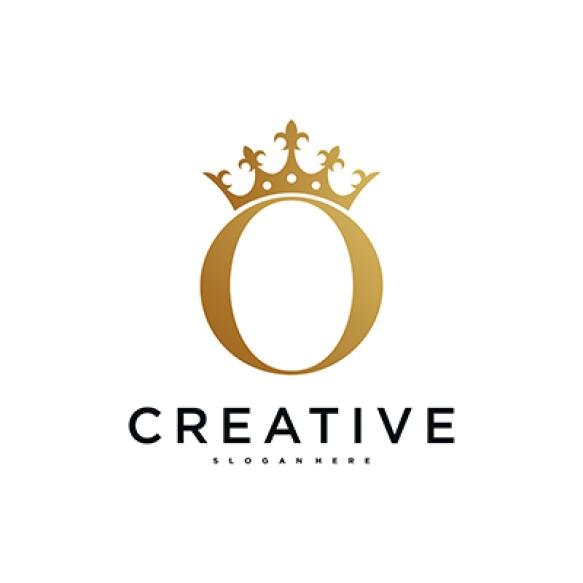 Elegant Initial Letter O With Crown Logo Design Premium Vector