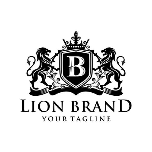 Lion Heraldry Modern Style With Shield Crown Logo