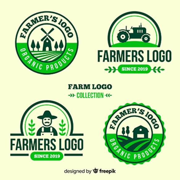 Flat Farm Logo Template Collection