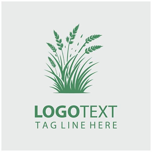 Green Grass Logo Vector Illustrations
