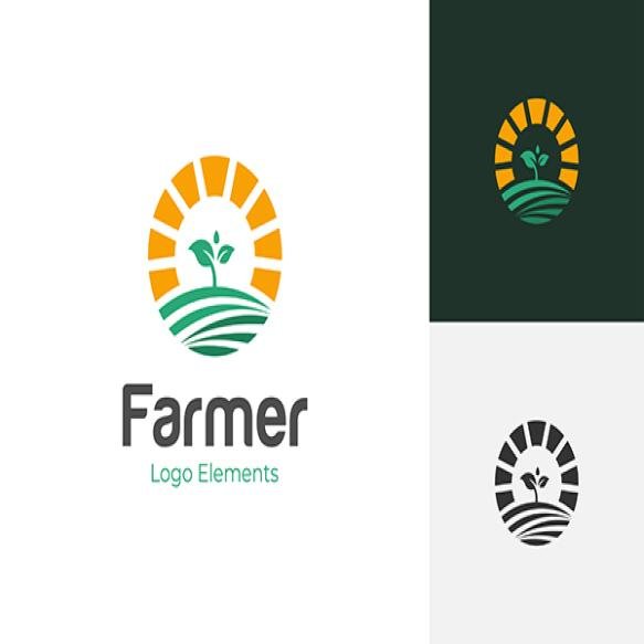 Growing Plant Modern Agriculture Logo Icon Design With Green Field Sunlight Graphic Concept Farm Agr