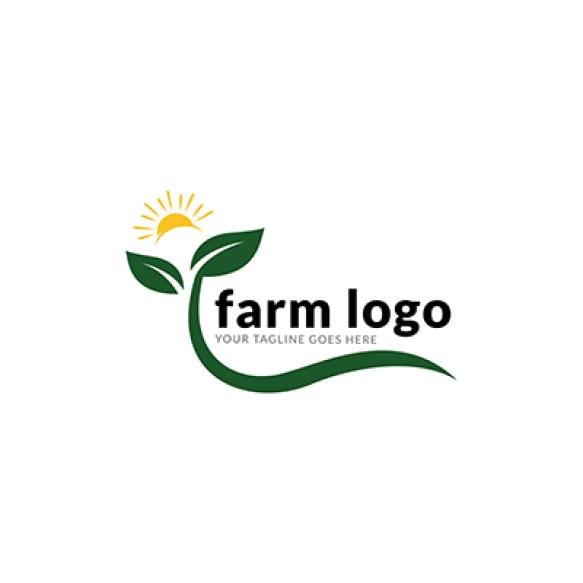 Logo With Image Field Farms Vector Illustration
