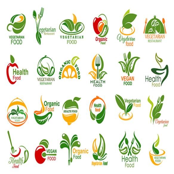 Vegetarian Food Meals Vector Icons Set
