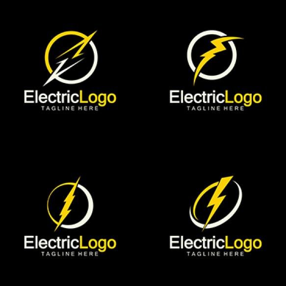 Electric Logo Design Templateisolated Black Background (1)