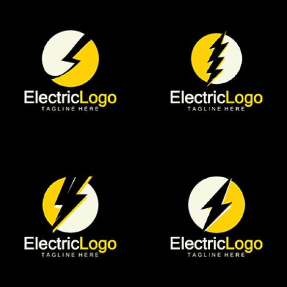 Electric Logo Design Templateisolated Black Background