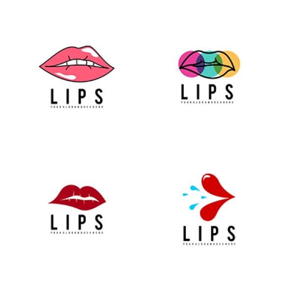 Lips Logo Set Vector